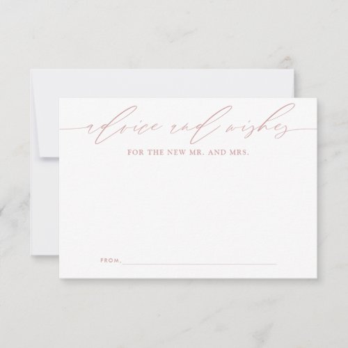 Dusty Pink Advice for Newlyweds Keepsake Card