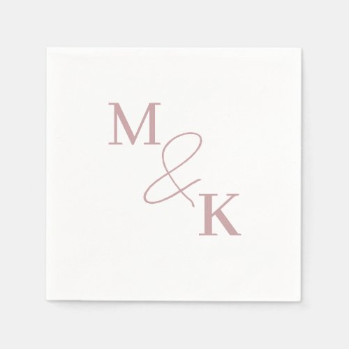 Dusty Pink Ampersand Monogram Wedding Napkin