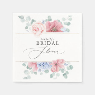 Dusty Pink and Blue Bridal Shower Napkins