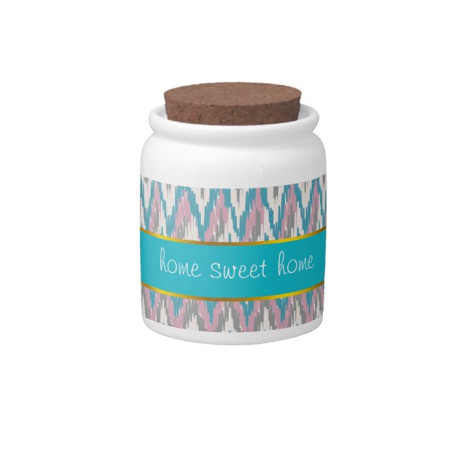 Dusty Pink and Blue  iKat Candy Jar (Front)