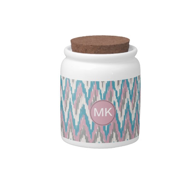 Dusty Pink and Blue  iKat Candy Jar (Front)