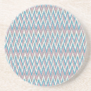 Dusty Pink and Blue iKat Drink Coaster