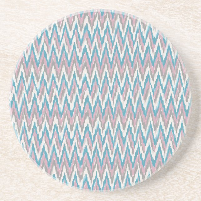 Dusty Pink and Blue  iKat Drink Coaster (Front)