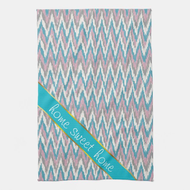 Dusty Pink and Blue  iKat Kitchen Towel (Vertical)