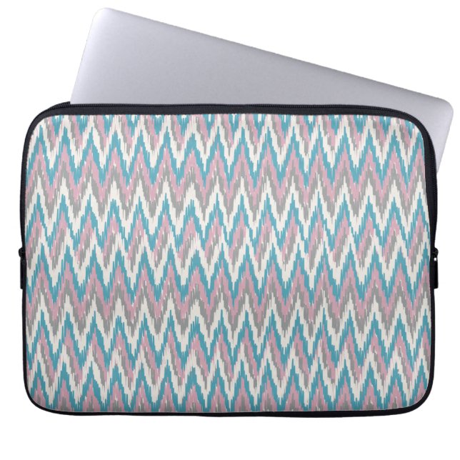 Dusty Pink and Blue  iKat Laptop Sleeve (Front)
