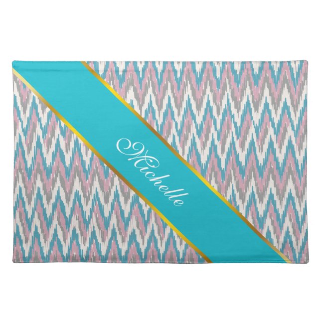 Dusty Pink and Blue  iKat Placemat (Front)