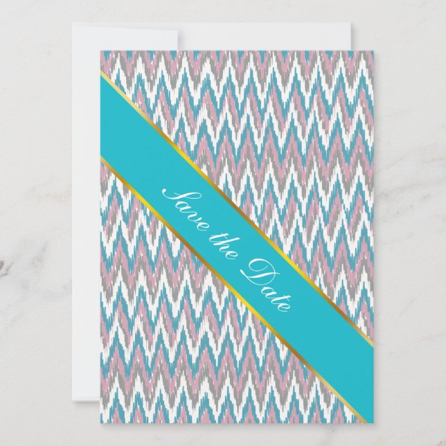 Dusty Pink and Blue  iKat Save The Date (Front)