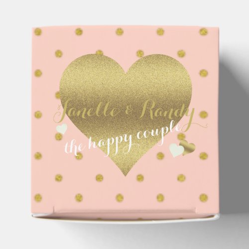 Dusty Pink And Gold Polka Dots Party Favor Boxes