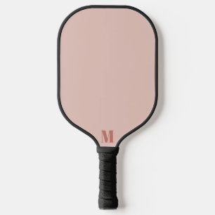 Dusty Pink and Old Rose Modern Monogram Pickleball Paddle