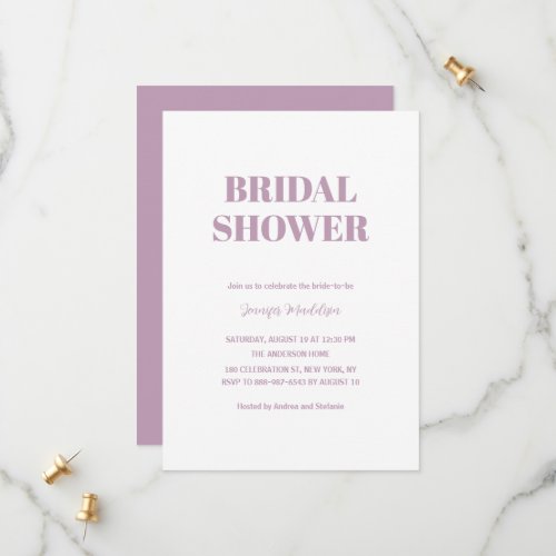 Dusty Pink and White Bridal Shower Save The Date