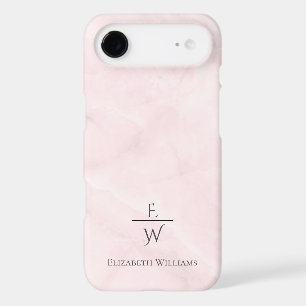 Dusty pink and white marble glitter personalized iPhone 17 air case
