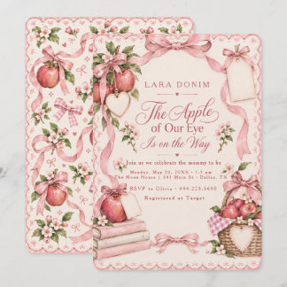 Dusty Pink Apple of our Eye Fall Baby Shower Invitation