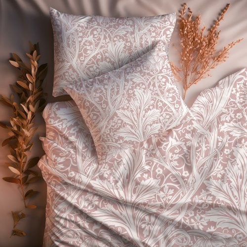 Dusty Pink Arcadia Vines William Morris Pattern Duvet Cover