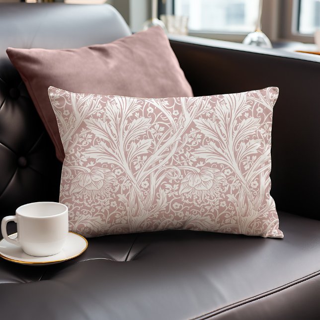 Dusty Pink Arcadia William Morris Hawthorn Lumbar Pillow (Creator Uploaded)