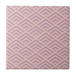 Dusty Pink Art Deco Diamond Pattern Ceramic Tile