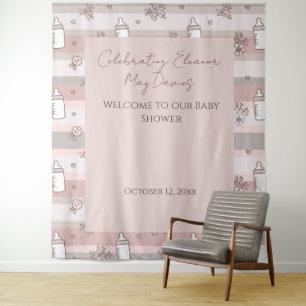 Dusty Pink Baby Girl Shower Backdrop