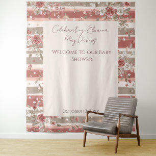 Dusty Pink Baby Girl Shower Backdrop