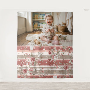 Dusty Pink Baby Girl Shower Backdrop