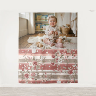 Dusty Pink Baby Girl Shower Backdrop