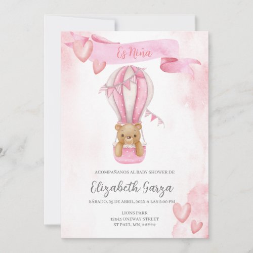 Dusty Pink Baby Shower invitation banner for girl