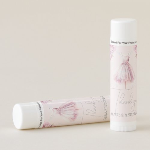 Dusty Pink Ballerina Birthday Thank you Lip Balm