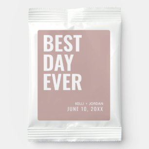 Dusty Pink Best Day Ever Wedding Favor Drink Mix