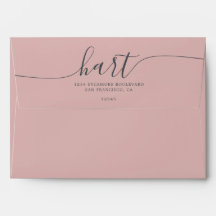 Dusty Pink & Black Script Return Address