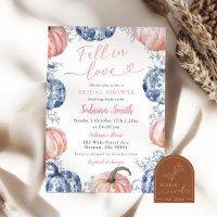 Dusty Pink Blue Chinoiserie Pumpkin Bridal Shower