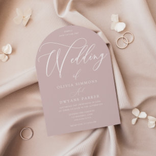 Dusty Pink Blush Modern Arch Wedding Invitation