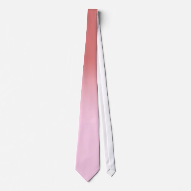 Dusty Pink Blush Pink Simple Ombre Gradient Neck Tie (Front)