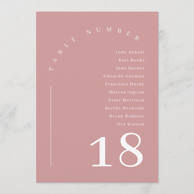 Dusty Pink Boho Arch Wedding Seating Chart Table  Invitation (Front)