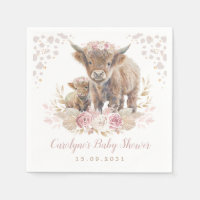 Dusty Pink Boho Highland Cow Girl Baby Shower