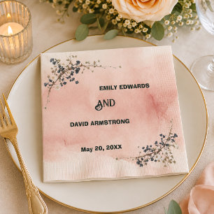 Dusty pink Botanical Elegance Wedding Napkins