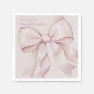 Dusty Pink Bow Bridal Shower Napkins
