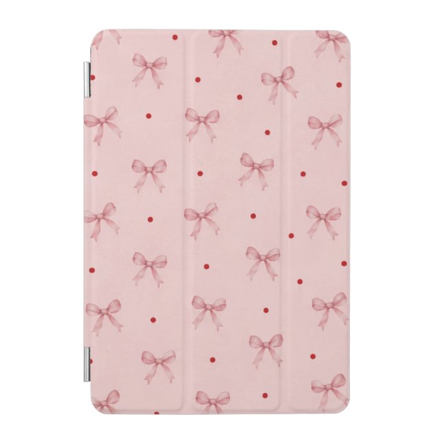 Dusty Pink Bow Pattern Apple iPad 7.9 case (Front)