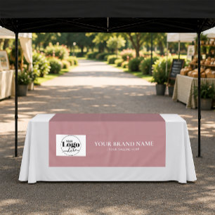Dusty Pink Branded Logo Tablecloth Runner