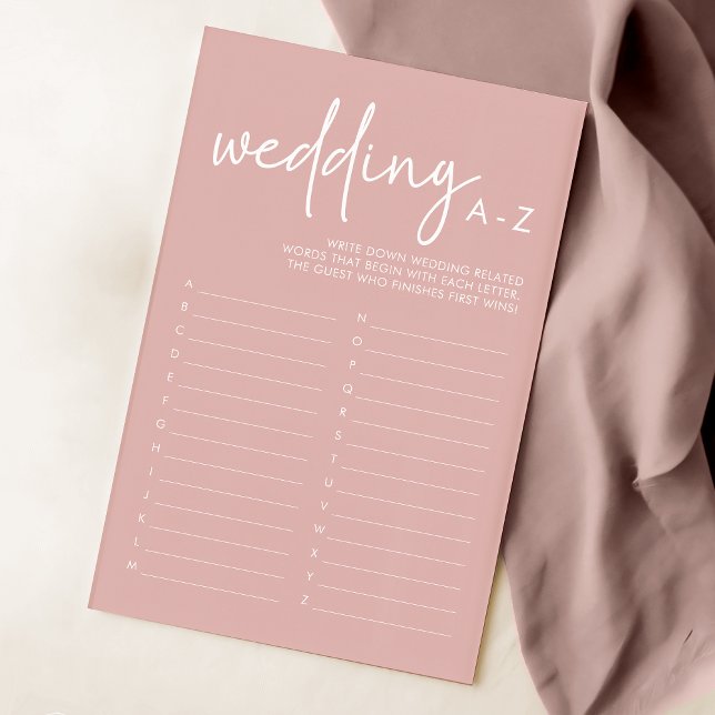 Dusty Pink Bridal Shower Wedding A-Z Game (Creator Uploaded)