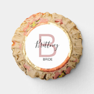 Dusty Pink Bride Monogram Reese's Peanut Butter Cups