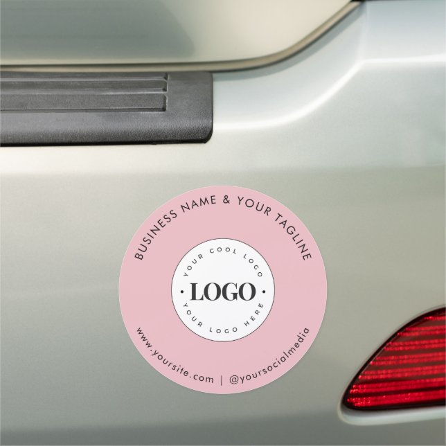 Dusty Pink Business Company Custom Logo & Text  Car Magnet (In Situ)
