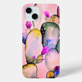 Dusty Pink Cactus iPhone 15 Plus Case