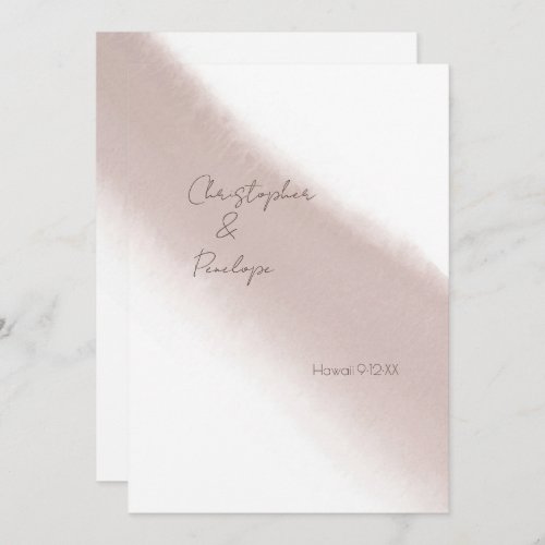 Dusty Pink Calligraphy Watercolor Save the Date Invitation