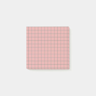 Dusty Pink Checkered Pattern Elegant Grid Design Post-it Notes