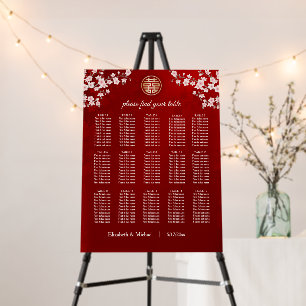 Dusty Pink Cherry Blossom Chinese Wedding Foam Board