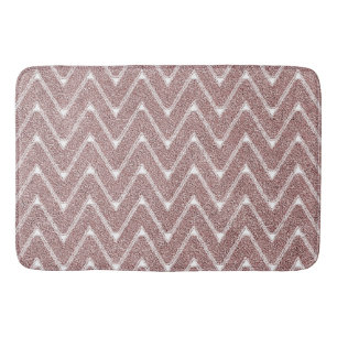 Dusty Pink Chevron Pattern Bath Mat