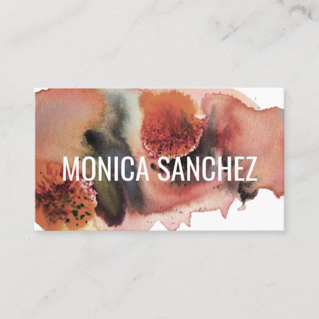 Dusty pink chic abstract modern business card (Front)