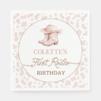Dusty Pink Cowgirl Boots First Rodeo 1st Birthday