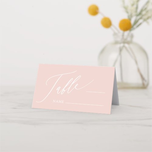 Dusty Pink Cross Girl Baptism Folded Place Card