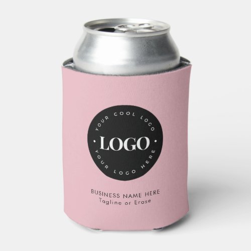 Dusty Pink Custom Business Company Logo Text Can Cooler