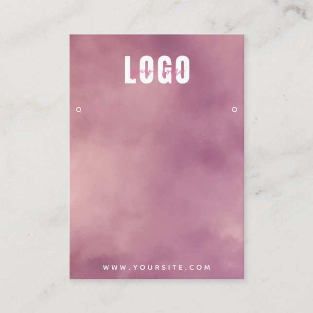 Dusty Pink Custom Logo Jewelry Earrings Display Business Card (Front)