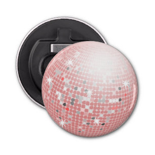 Dusty Pink Disco Ball Retro 70s Bottle Opener